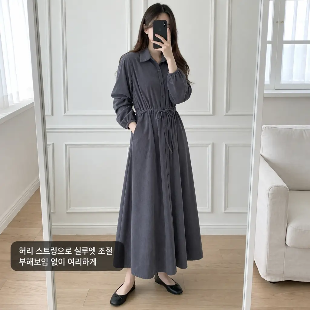 Soft Corduroy Mood Long Dress - 소프트 코듀로이 무드 롱 원피스