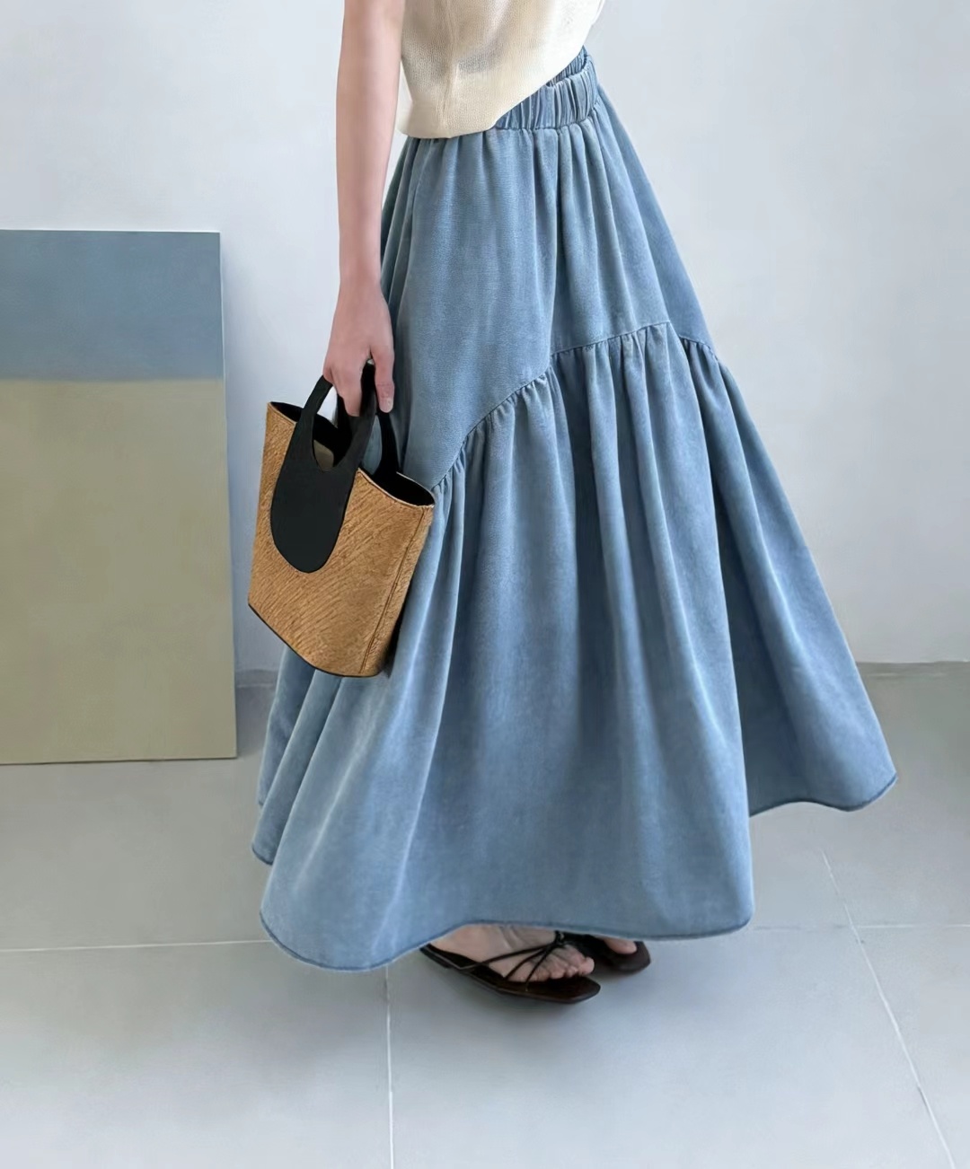 Denim Dream Tiered Skirt - 데님 드림 티어드 스커트