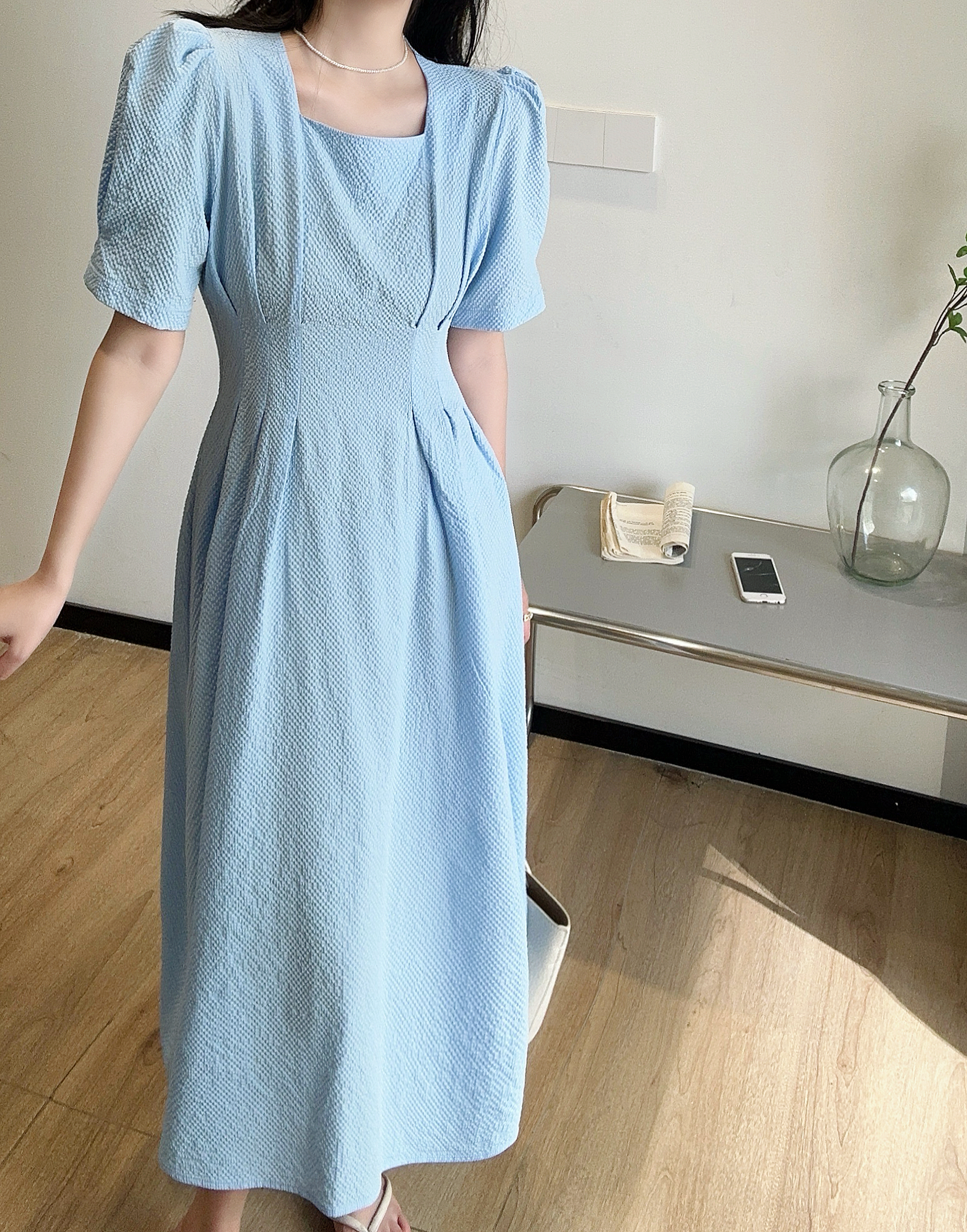 Cloud Garden Square Neck Dress - 클라우드 가든 스퀘어넥 원피스