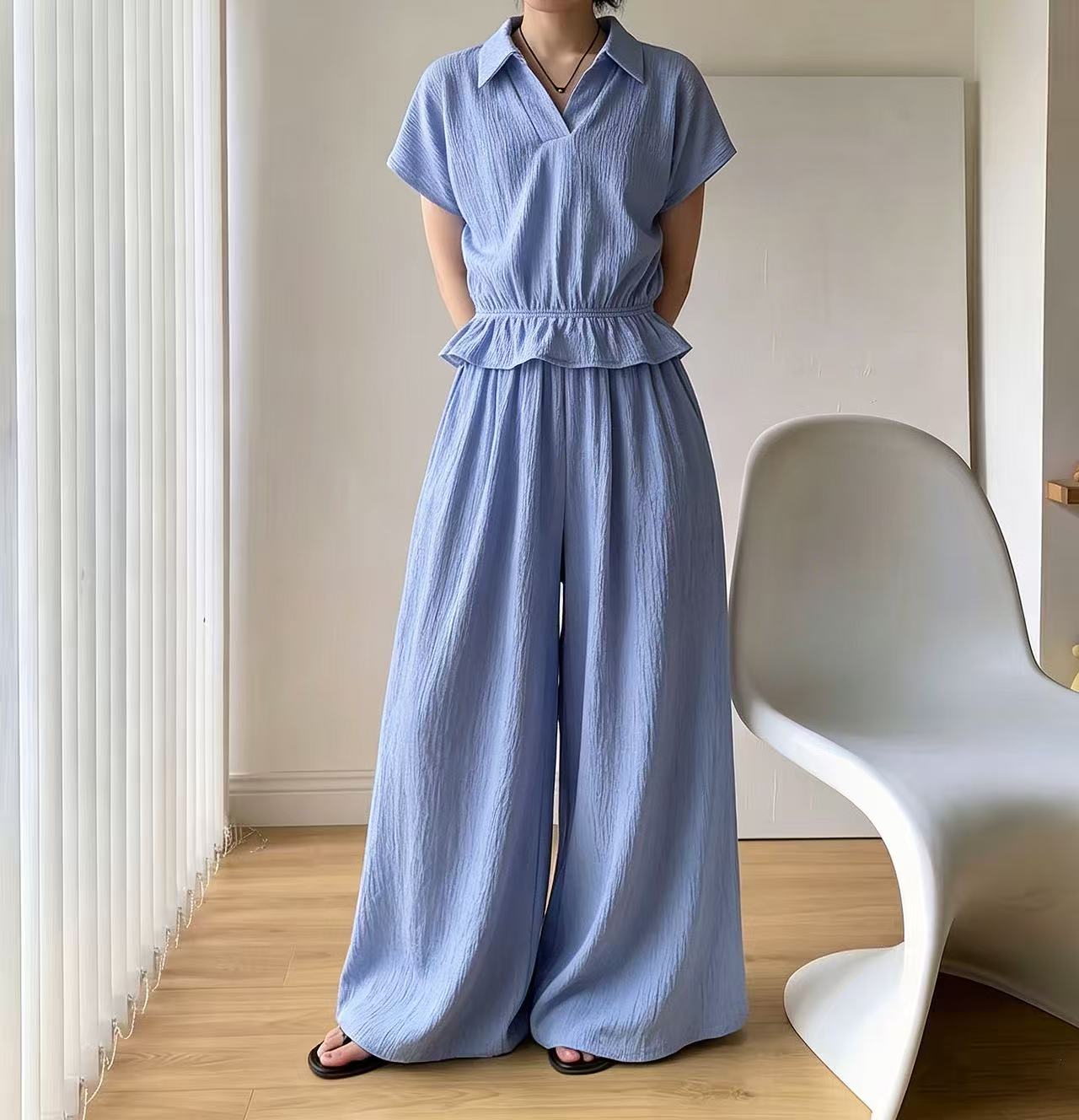 Relax Mood Wide Pants Set - 릴렉스 무드 와이드 팬츠 세트