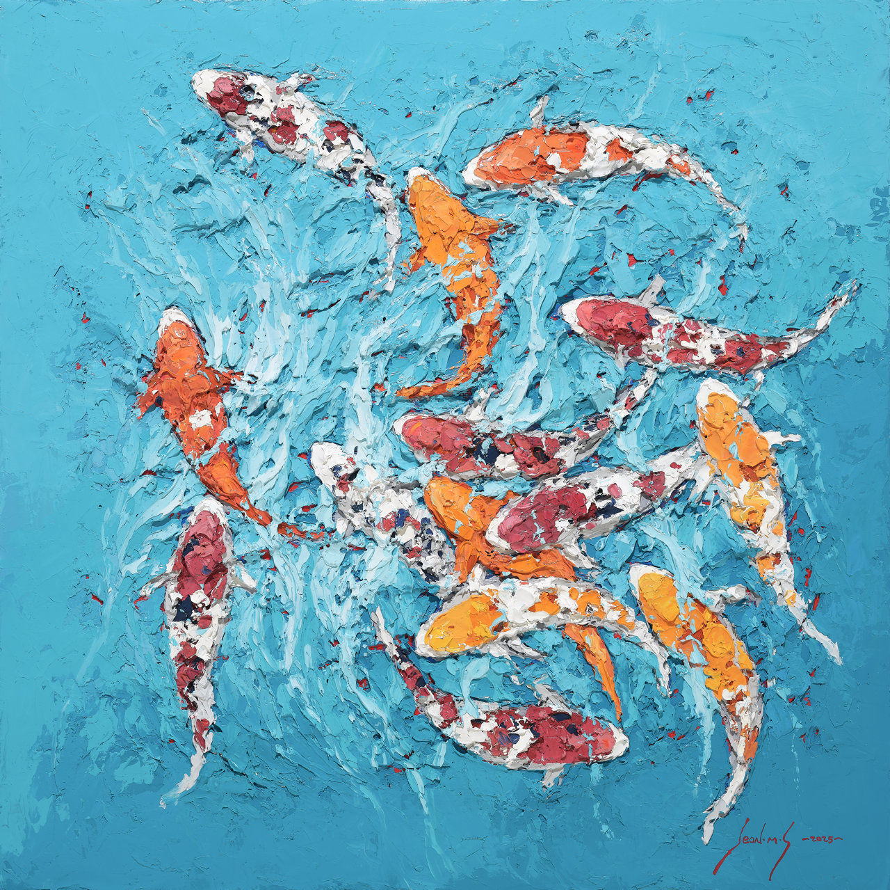 [전미선] KOI 573, 72.7X72.7cm, Mixed media on canvas, 2025