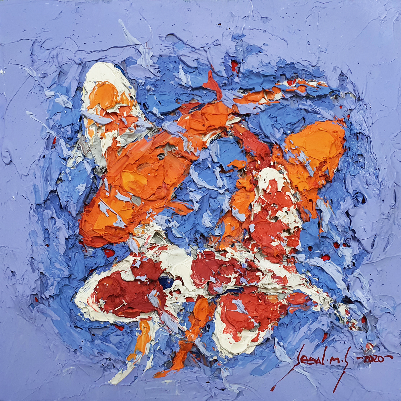 [전미선] KOI 356, 24.2X24.2cm, Mixed media on canvas, 2020