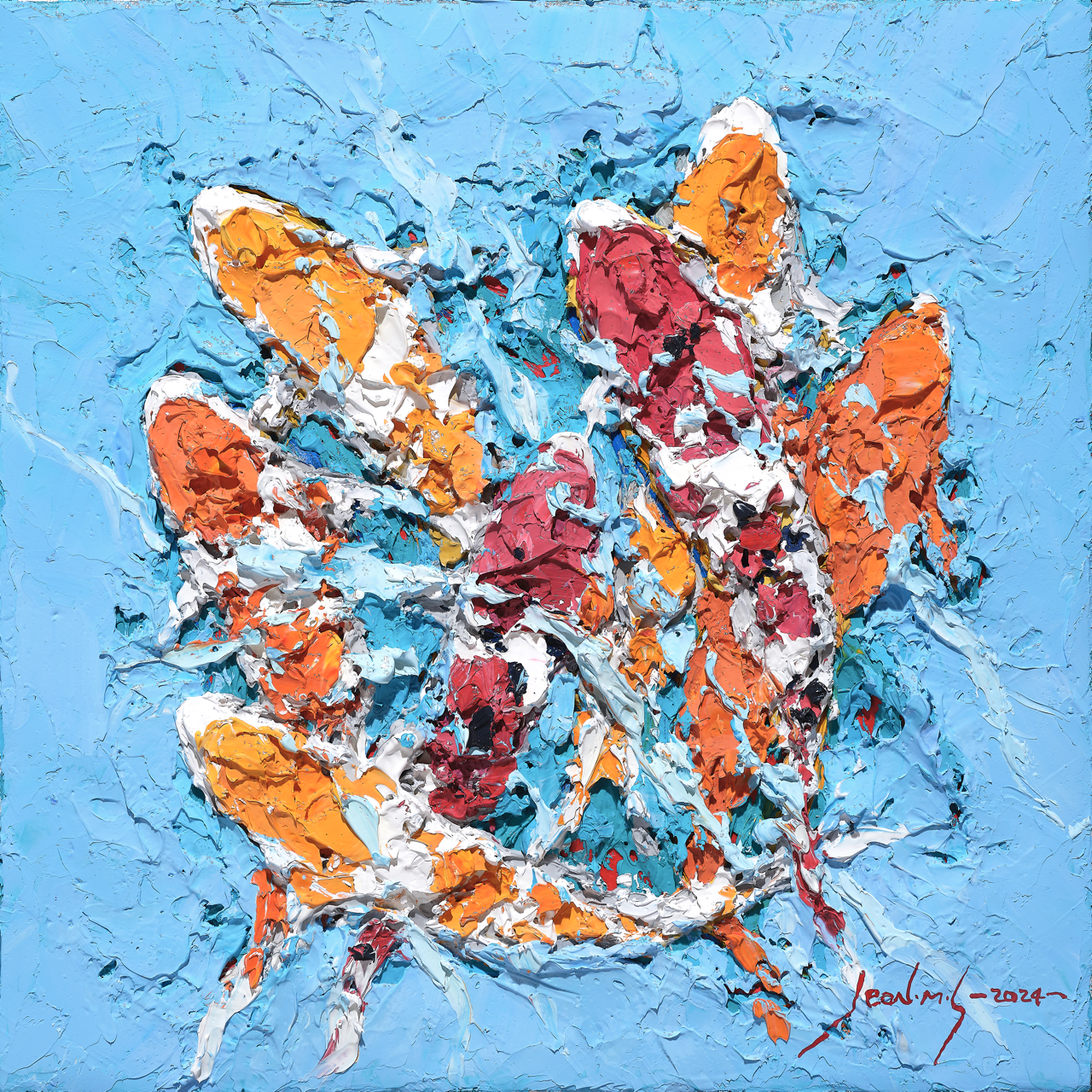 [전미선] KOI 560, 31.8X31.8cm, Mixed media on canvas, 2024