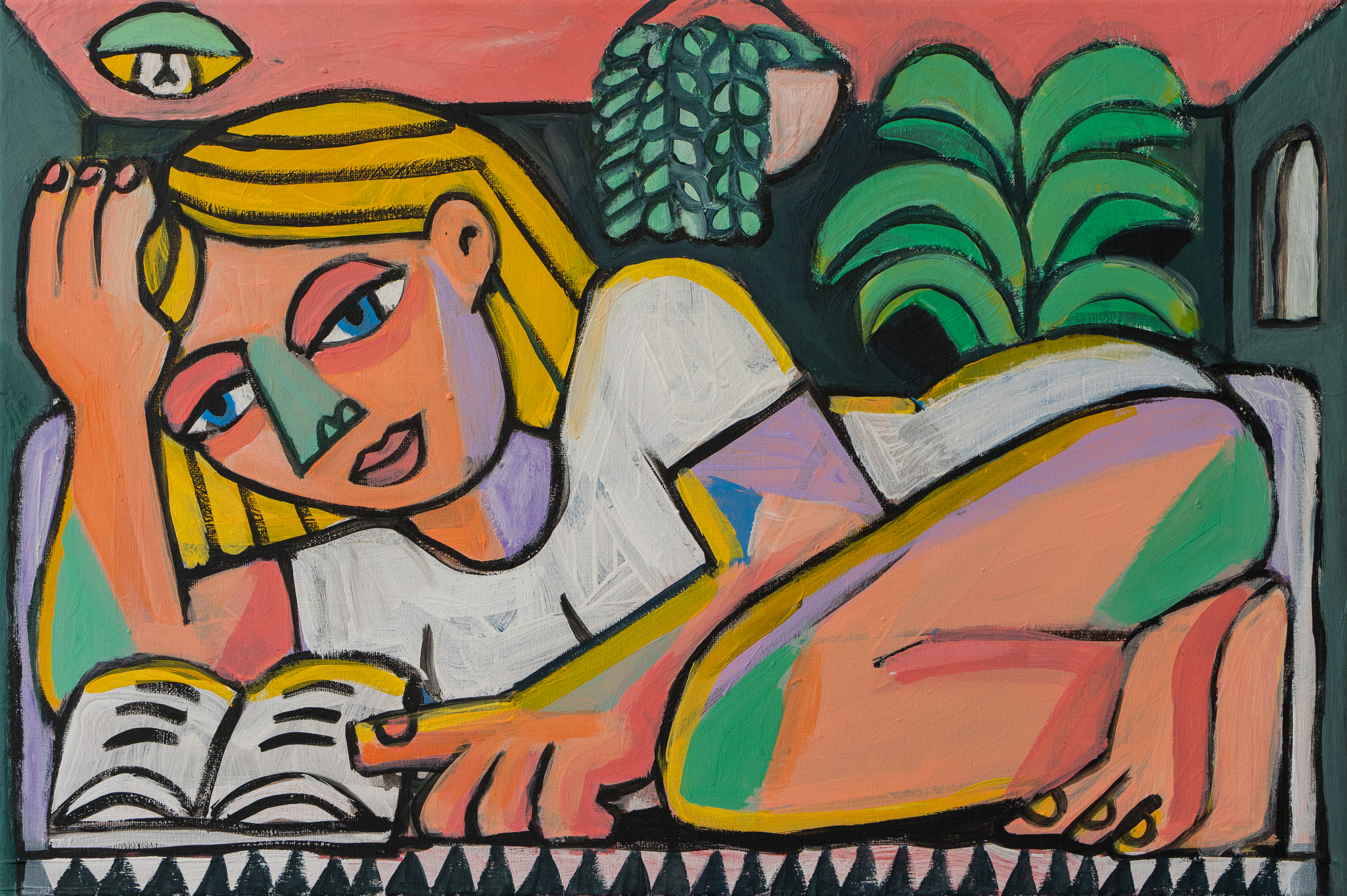 [Pablo Ientile] Chilling on the sofa, 60x40cm, Acrylic on canvas, 2026