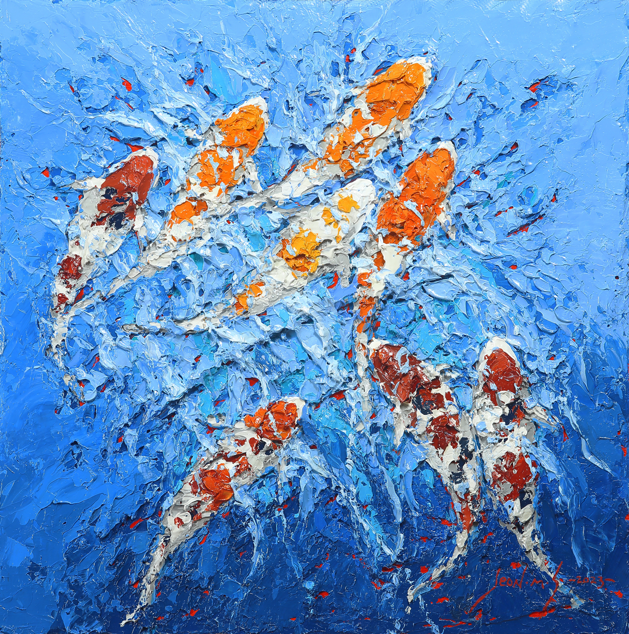 [전미선] KOI 521, 45.5X45.5cm, Mixed media on canvas, 2023