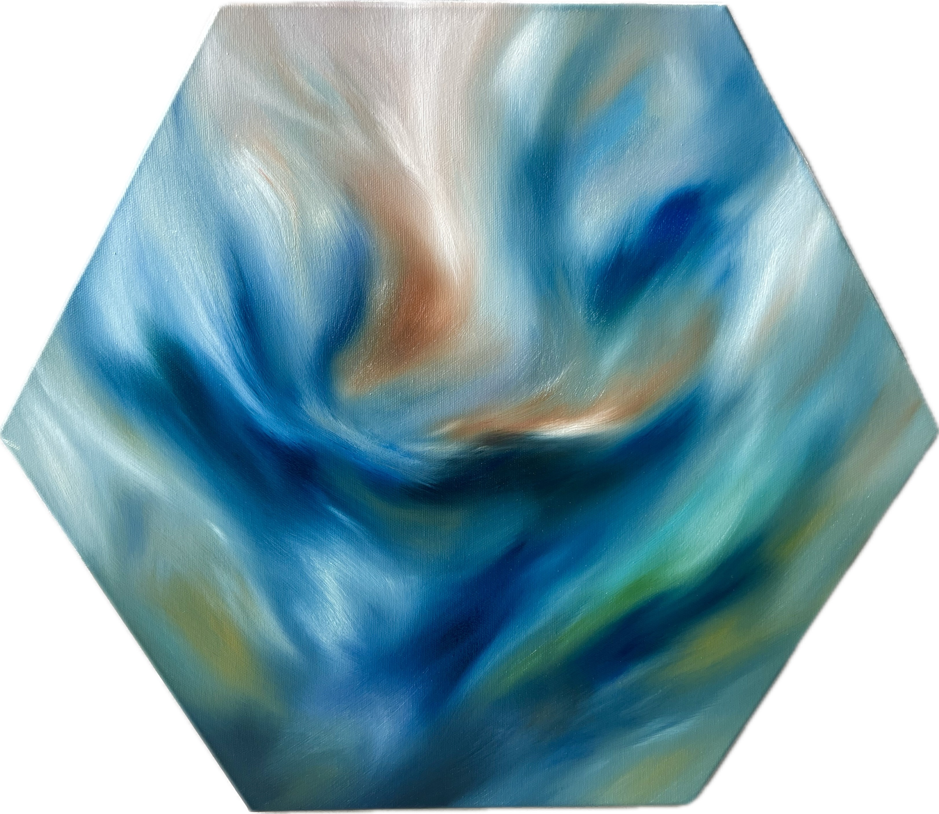 [한수연] Redemptio 8, 43.5x50cm(육각변형), 캔버스 위 유화, 2025