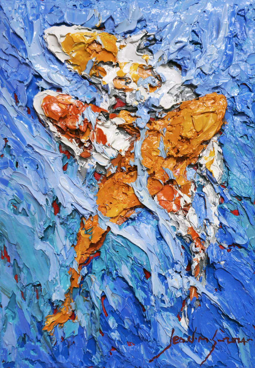 [전미선] KOI 566, 25.8X17.9cm, Mixed media on canvas, 2024