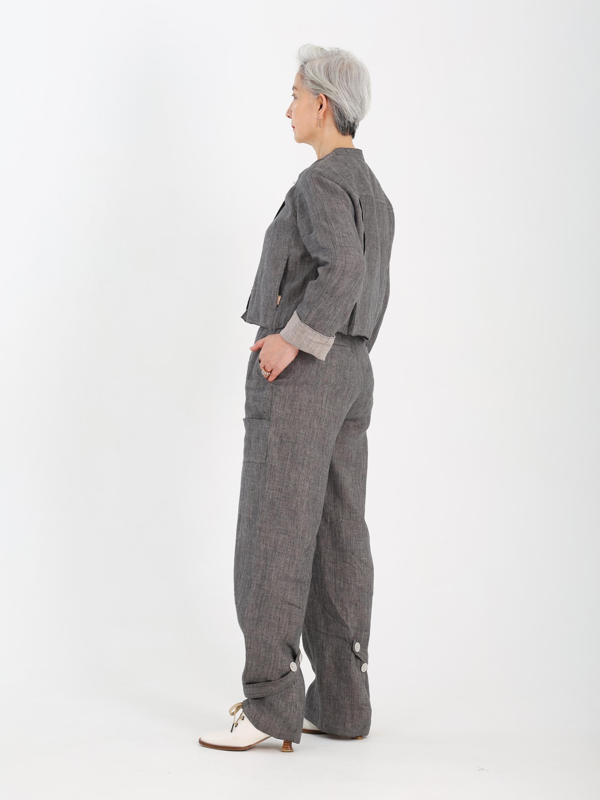 린넨 리버서블 자켓 / Custom Brown