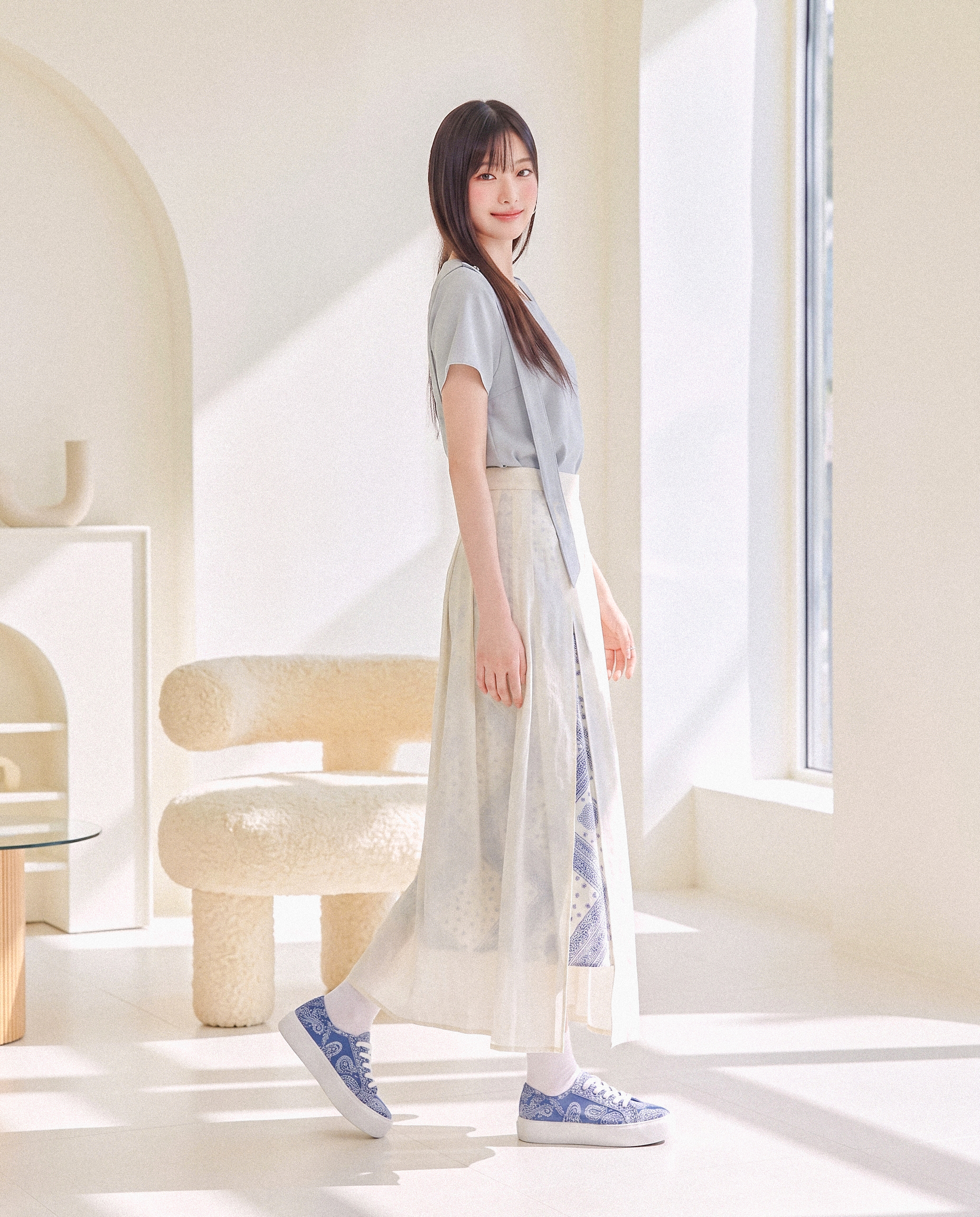 페이즐리 레이어 스커트