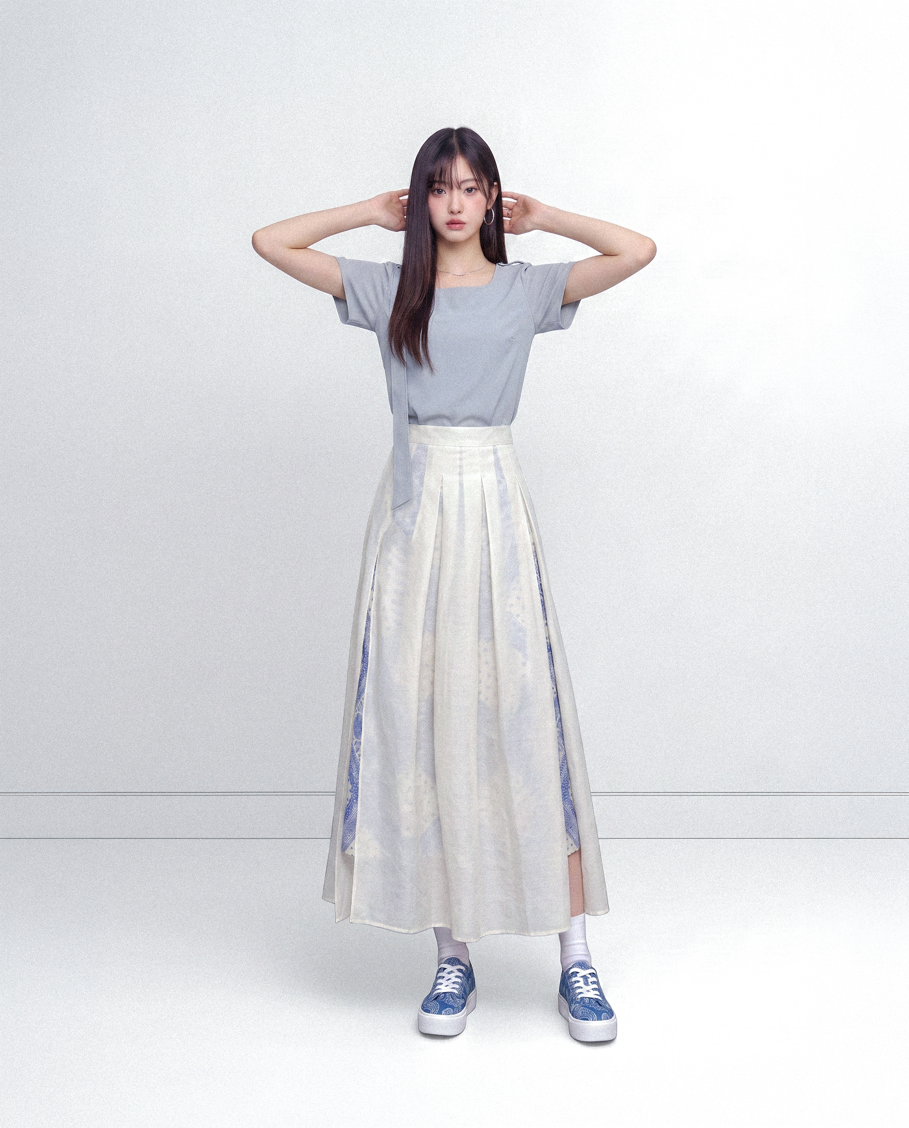 페이즐리 레이어 스커트