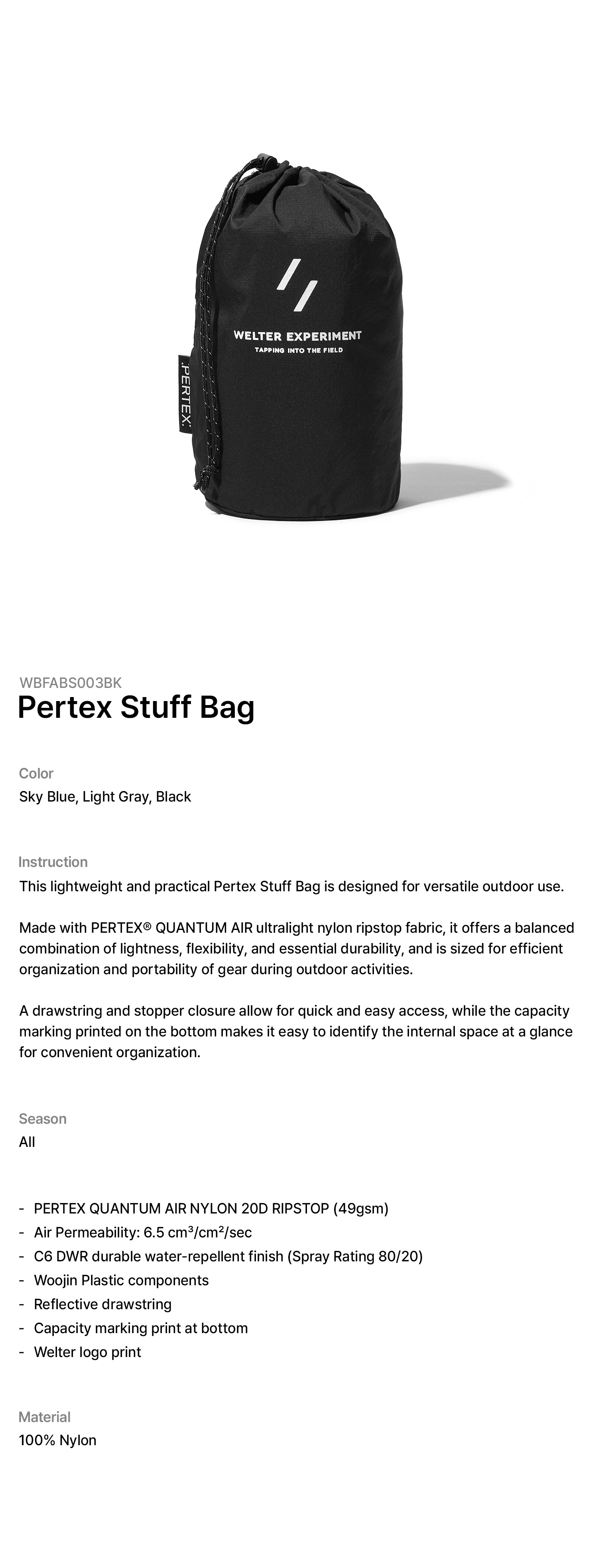 Pertex Stuff Bag Black