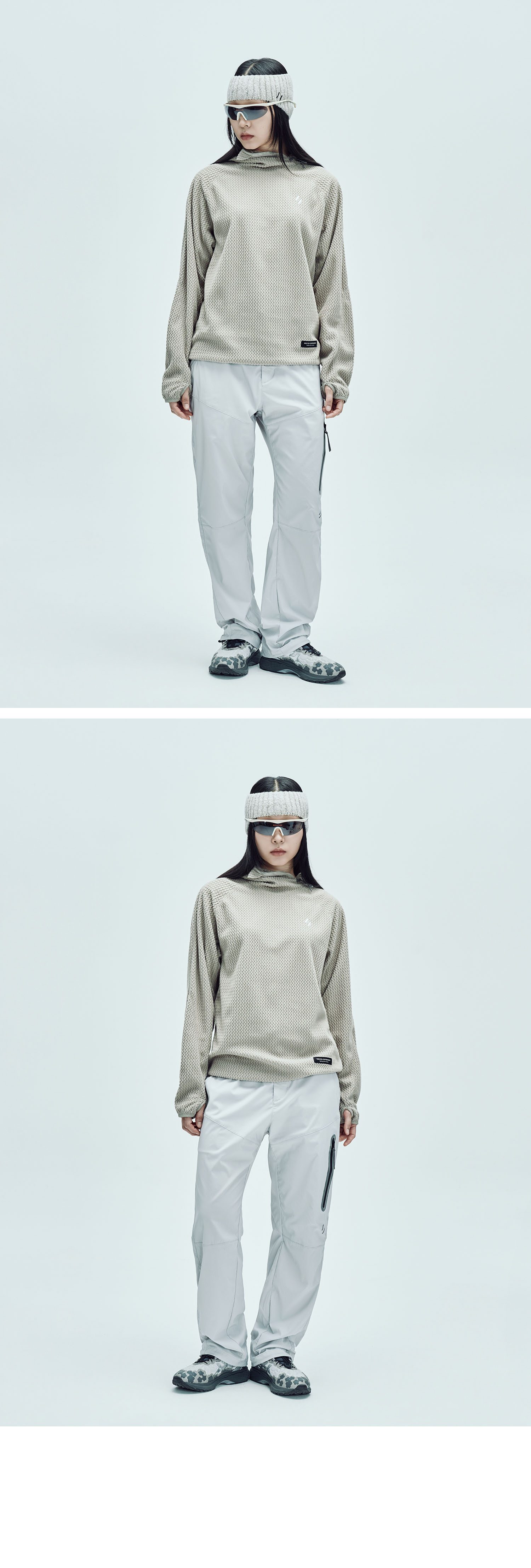Calora Fleece Hooded Pullover Beige