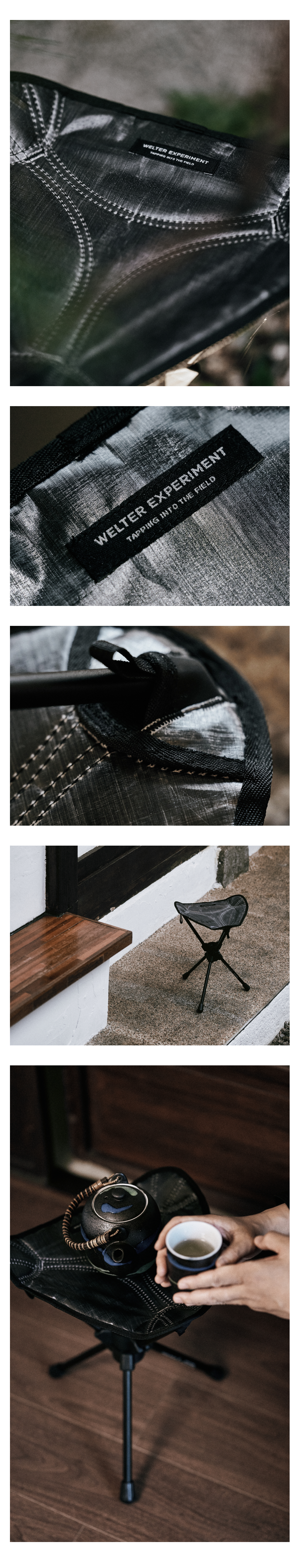 Dyneema® Quick Setup Tripod Stool Black