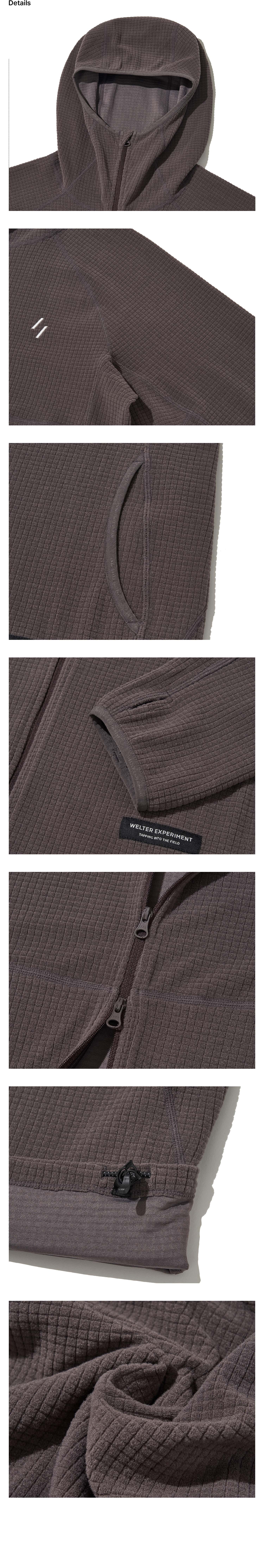 Thermosquare Fleece Zip Hoodie Graish Purple