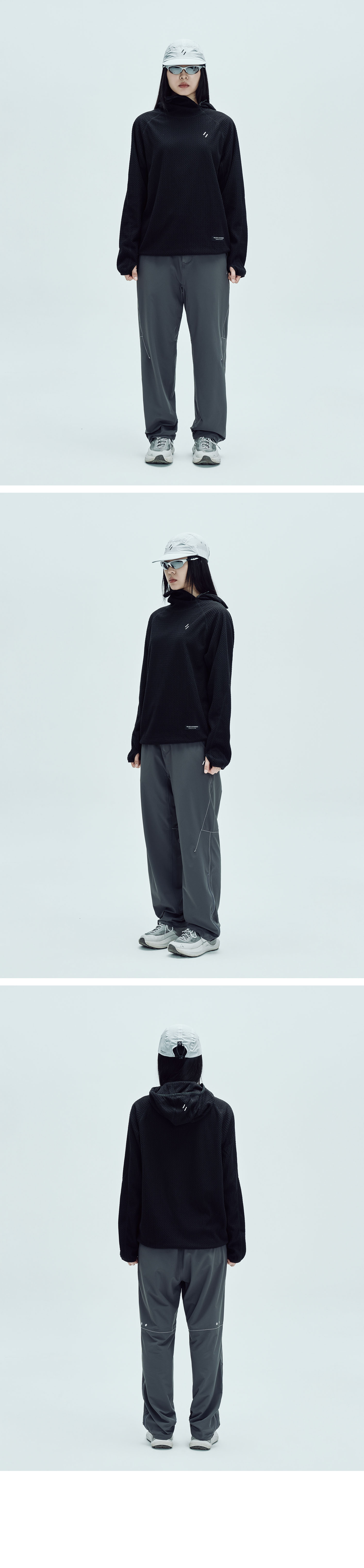 Calora Fleece Hooded Pullover Black