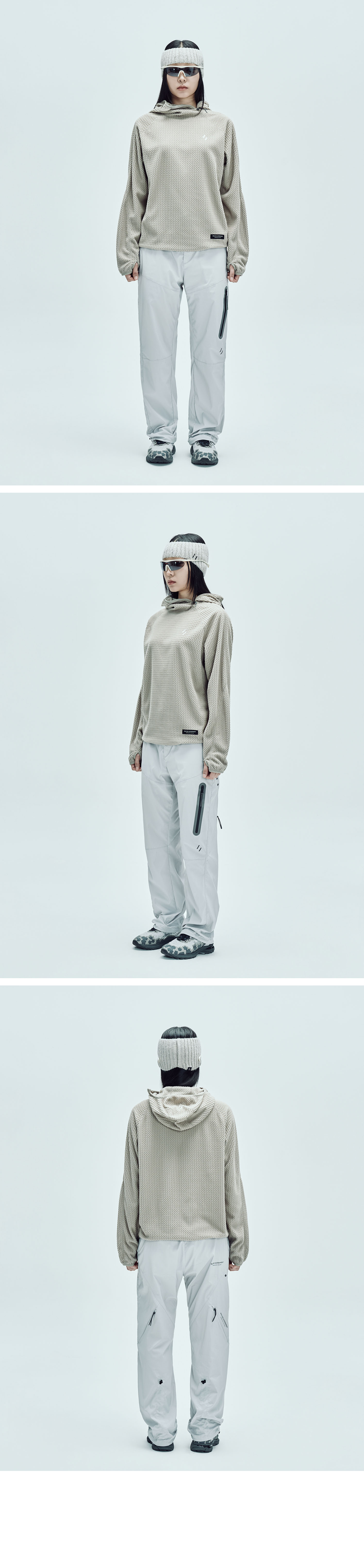 Calora Fleece Hooded Pullover Beige