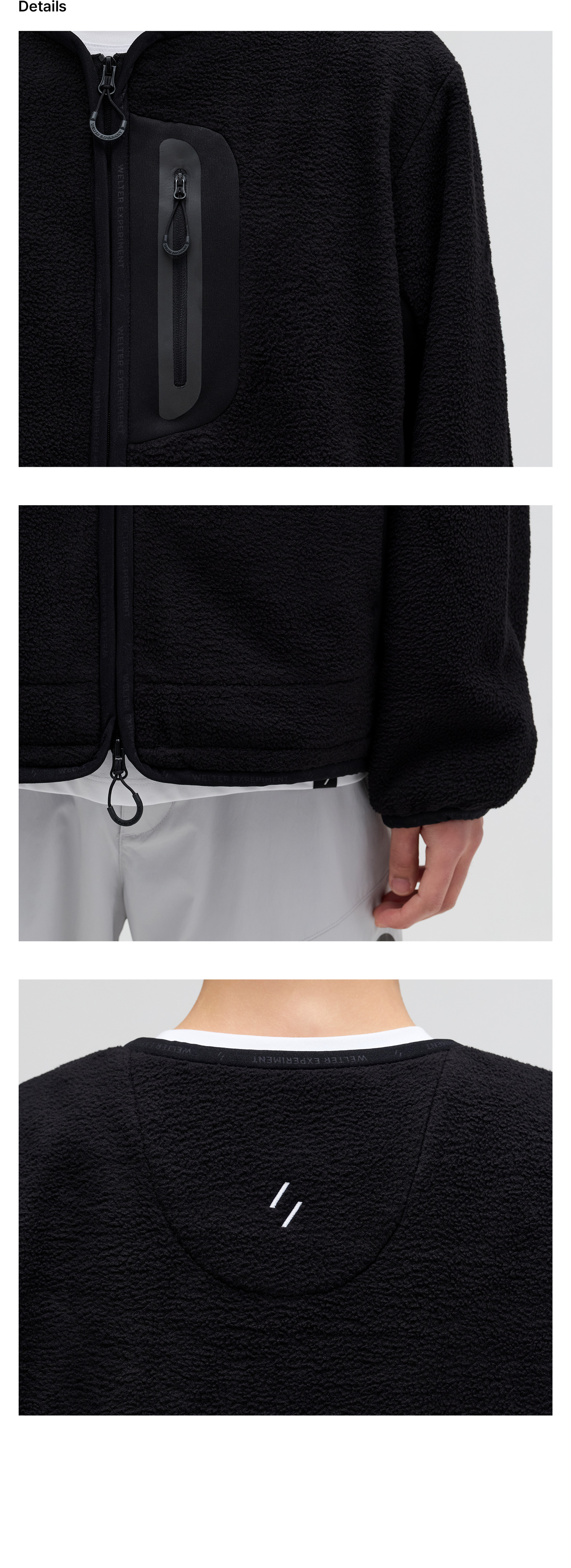 REFLECTIVE POCKET CARDIGAN_BLACK_WOL083