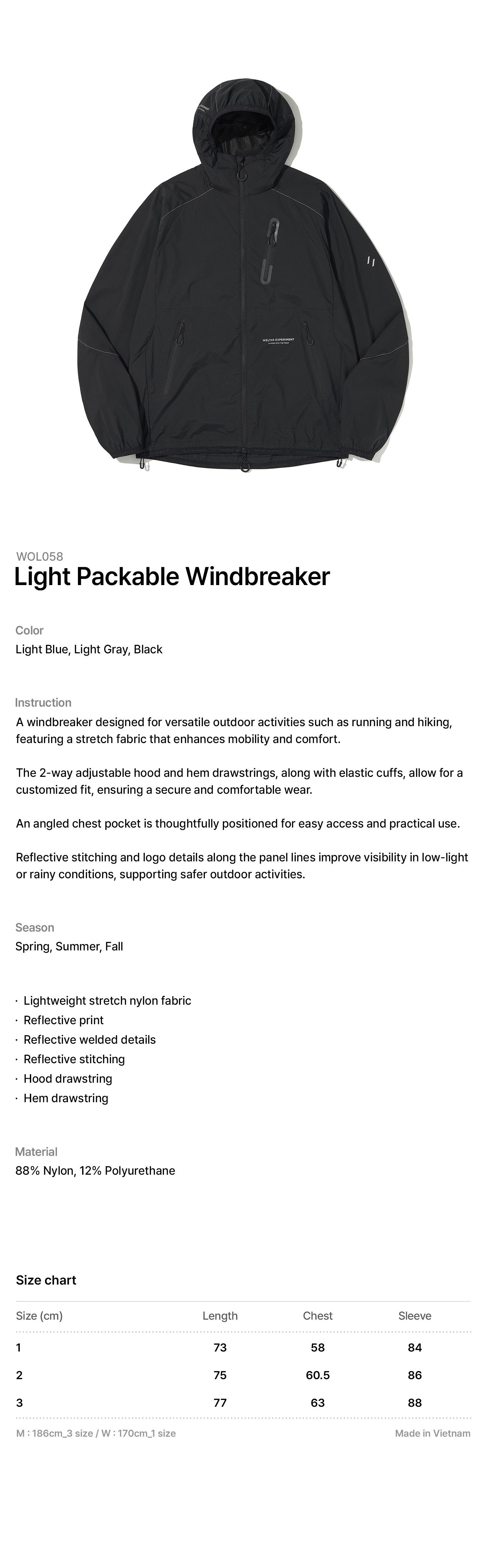 LIGHT PACKABLE WINDBREAKER_BLACK_WOL058
