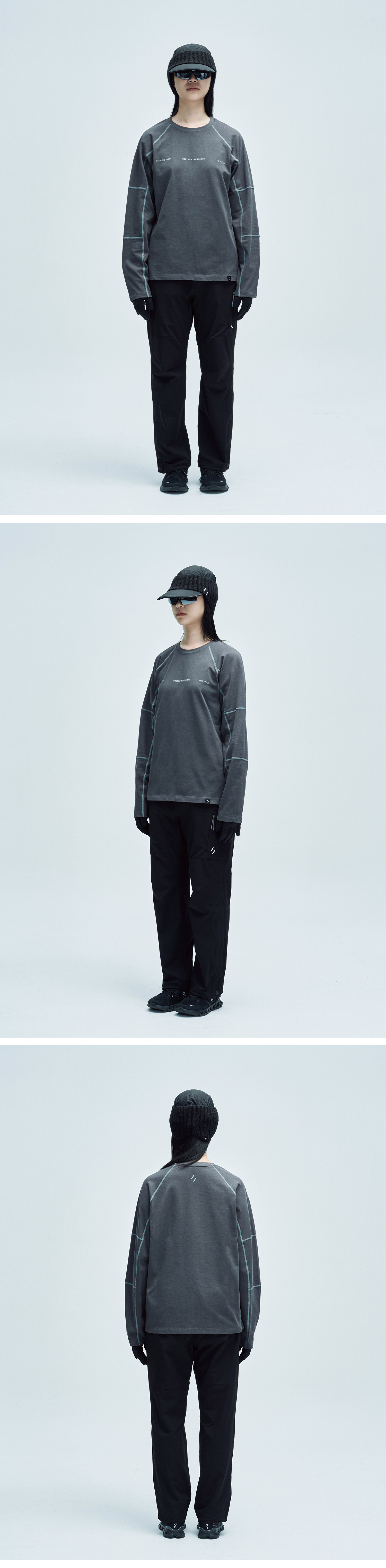 Contrast Wonder Long Sleeve T-shirt Charcoal