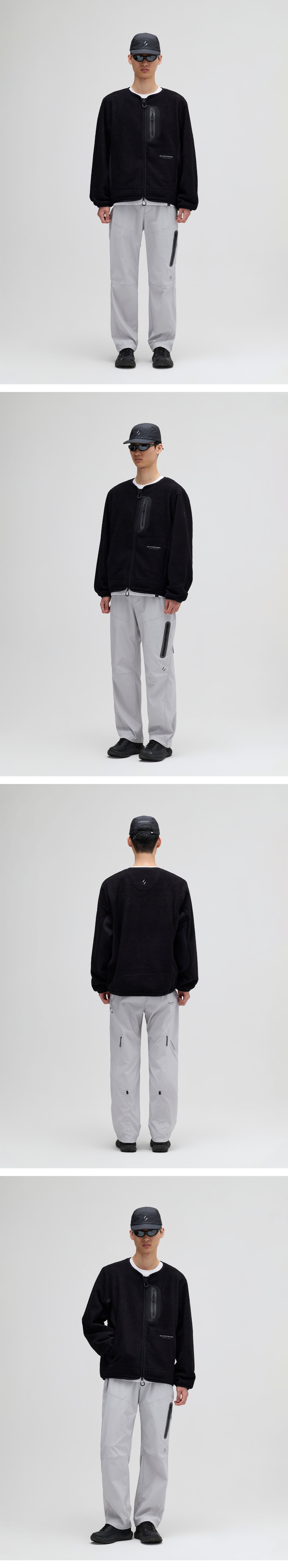REFLECTIVE POCKET CARDIGAN_BLACK_WOL083
