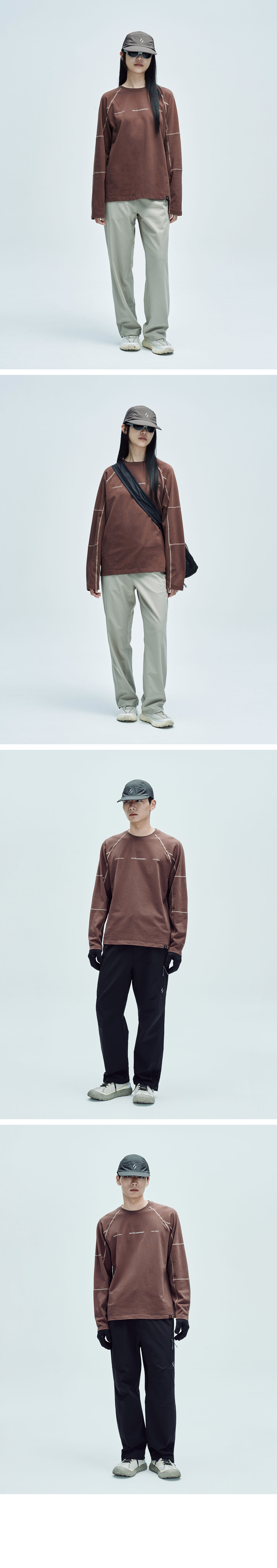 Contrast Wonder Long Sleeve T-shirt Brown