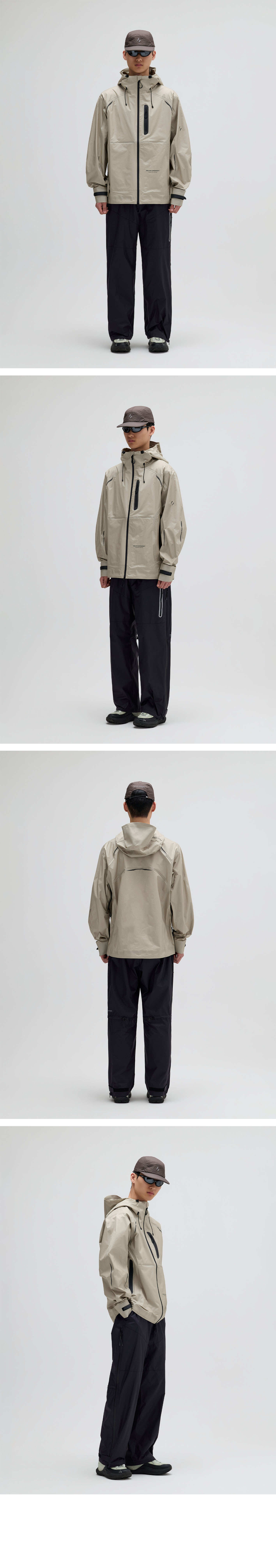 3LAYER SLIT REFLECTIVE HARD SHELL JACKET_CREAM_WOL064