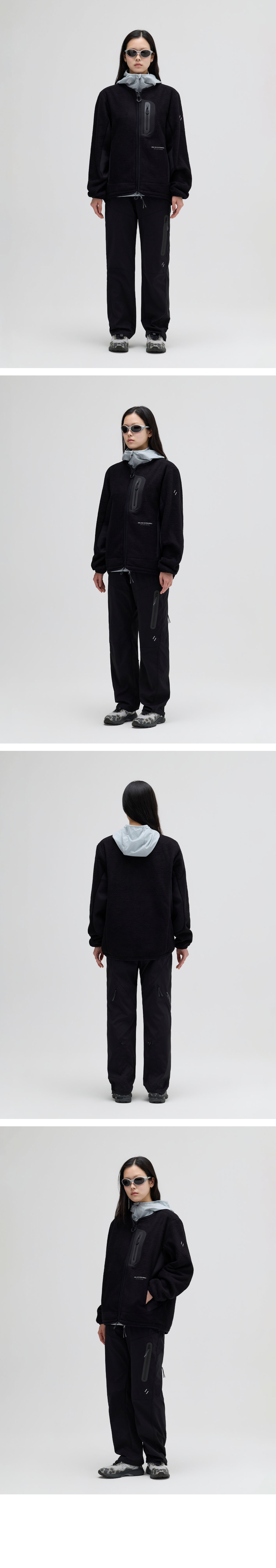 REFLECTIVE POCKET CARDIGAN_BLACK_WOL083