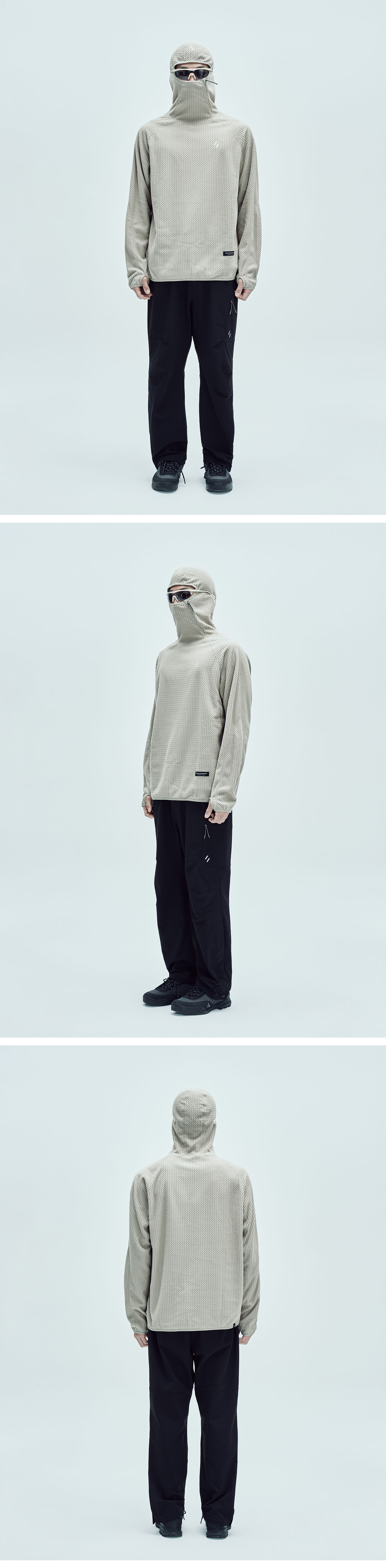 Calora Fleece Hooded Pullover Beige