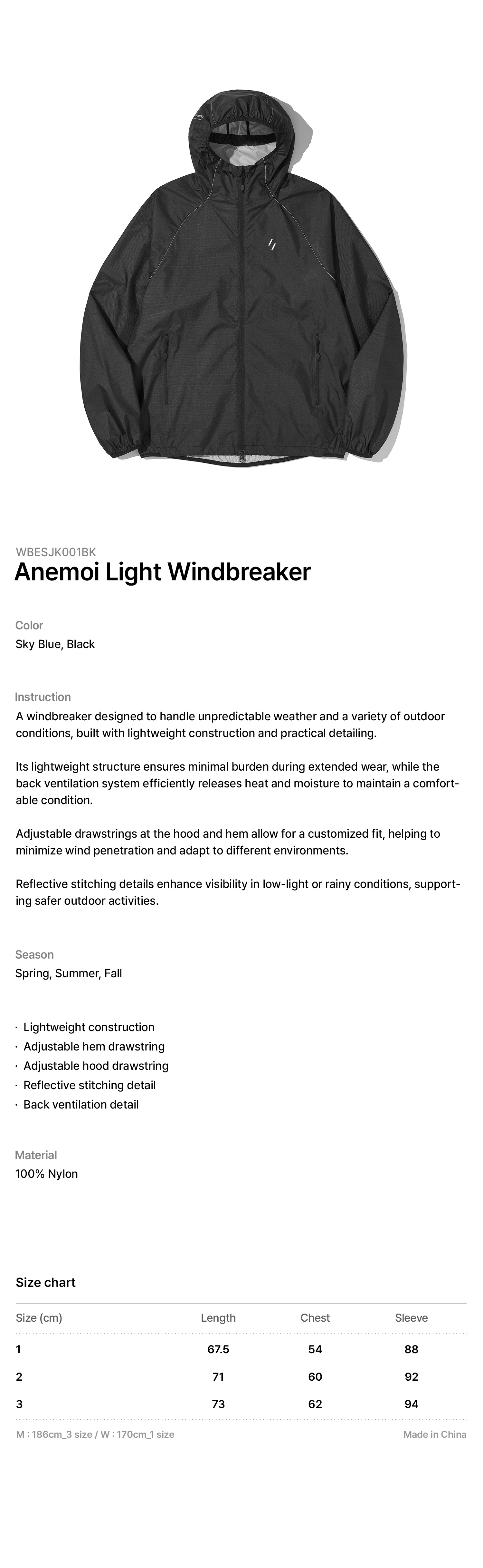 ANEMOI LIGHT WINDBREAKER_BLACK