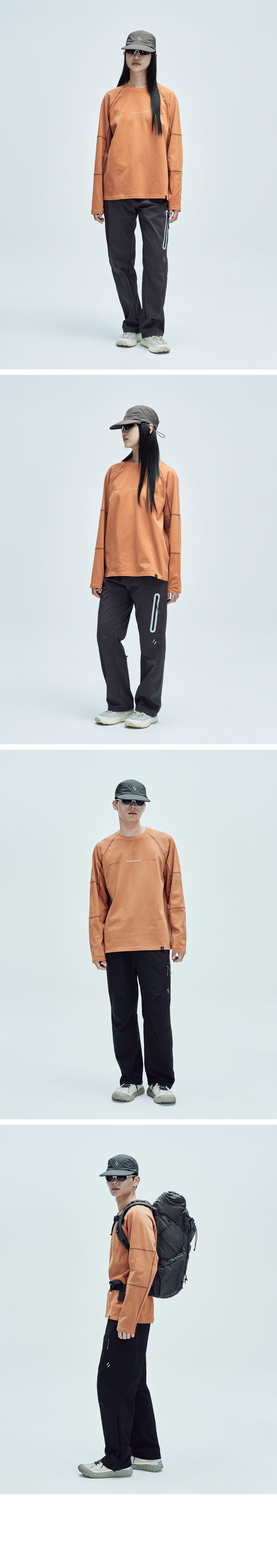 Contrast Wonder Long Sleeve T-shirt Orange