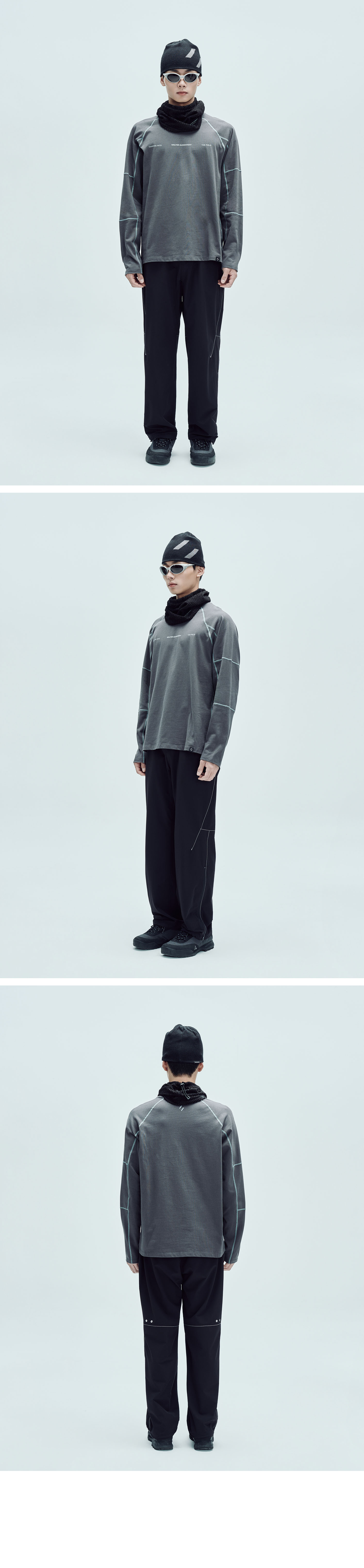 Contrast Wonder Long Sleeve T-shirt Charcoal