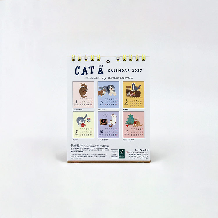 [2027Calendar] CAT AND Kahoko Sodayama Desk Calendar