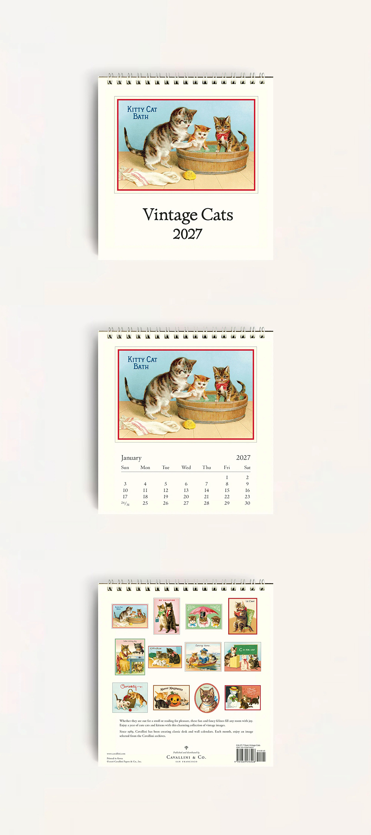 [2027Calendar] Vintage Cats DESK Calendar