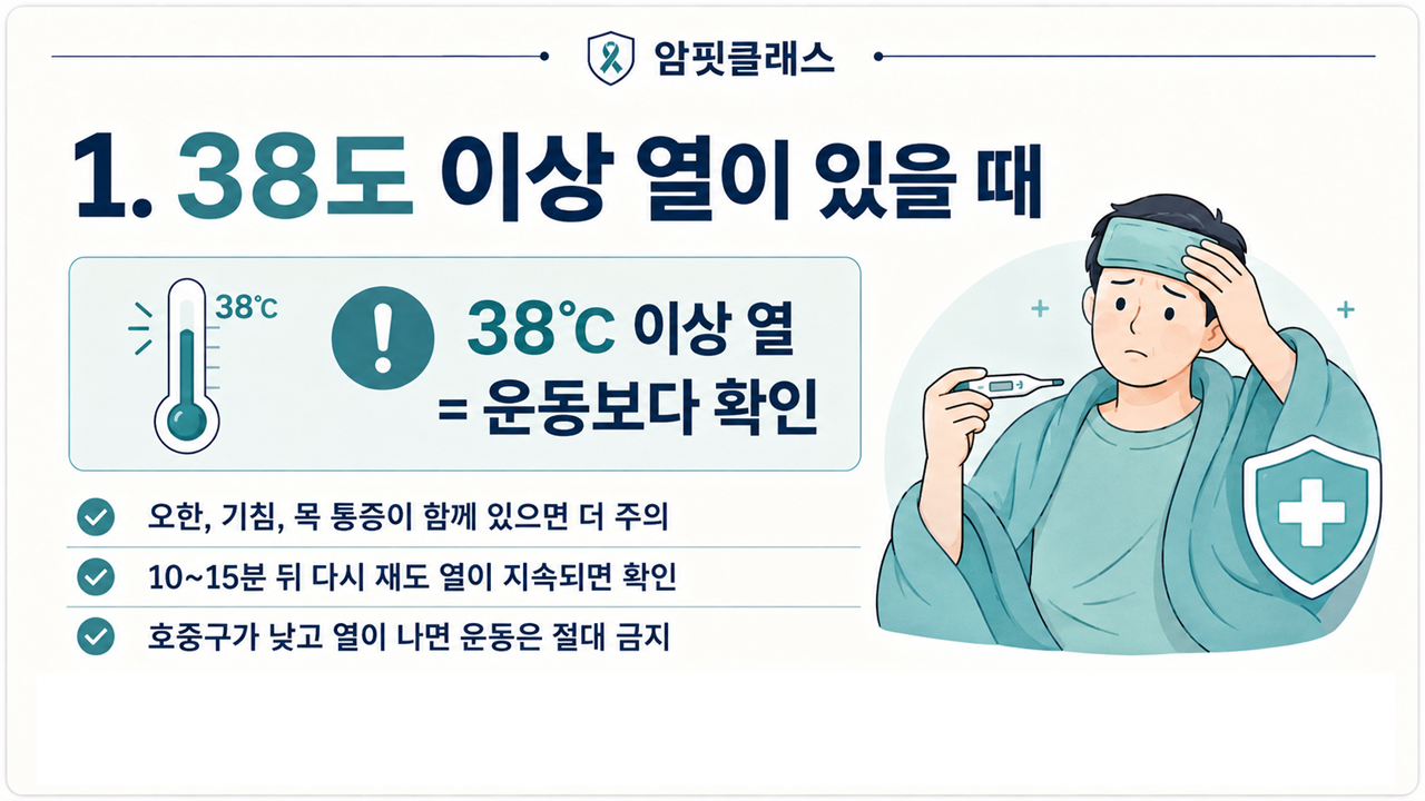 암환자 운동 금기사항-발열