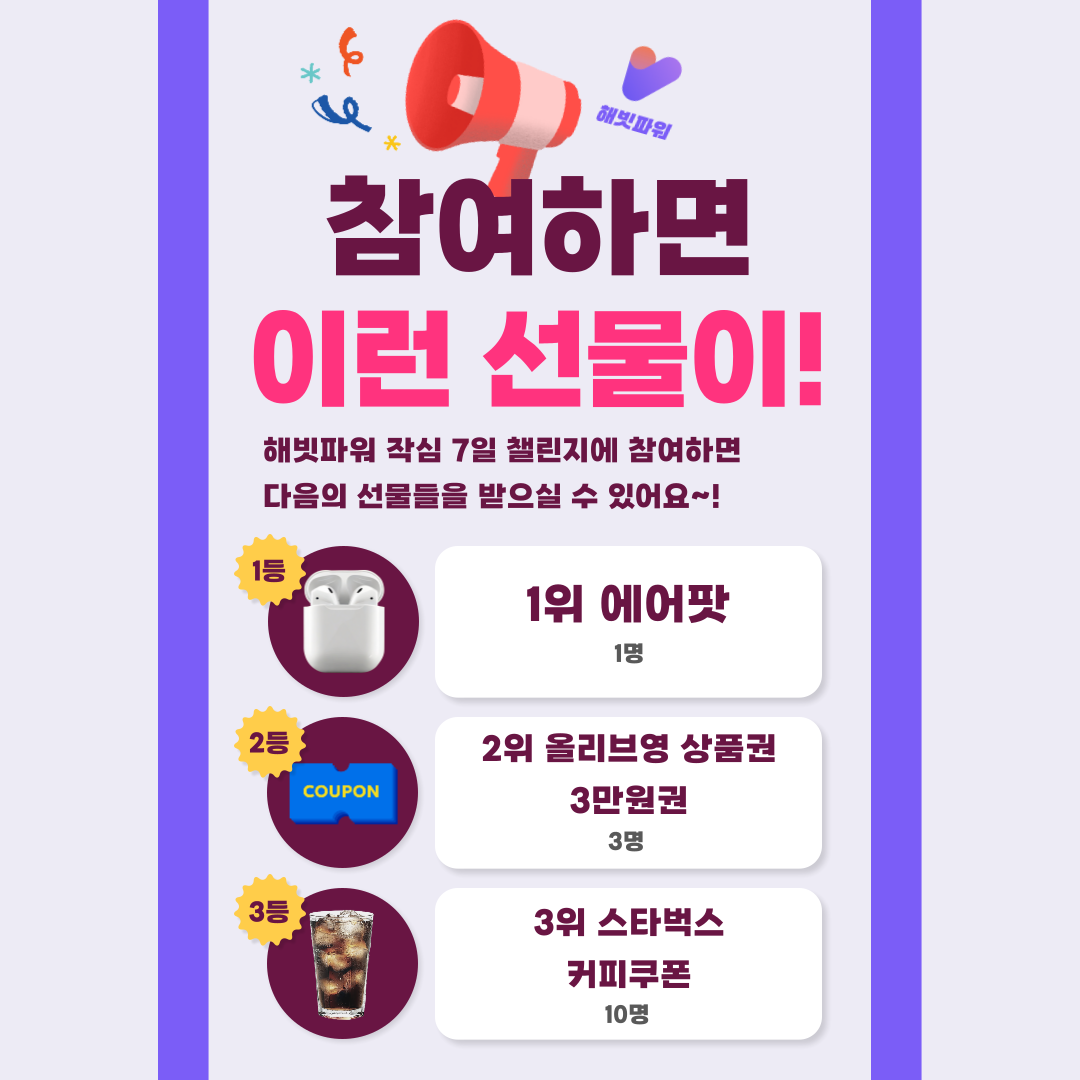 작심7일 챌린지 혜택과 상품