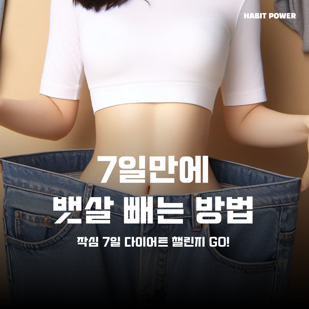 7일만에 뱃살 빼는 방법 다이어트 챌린지참여