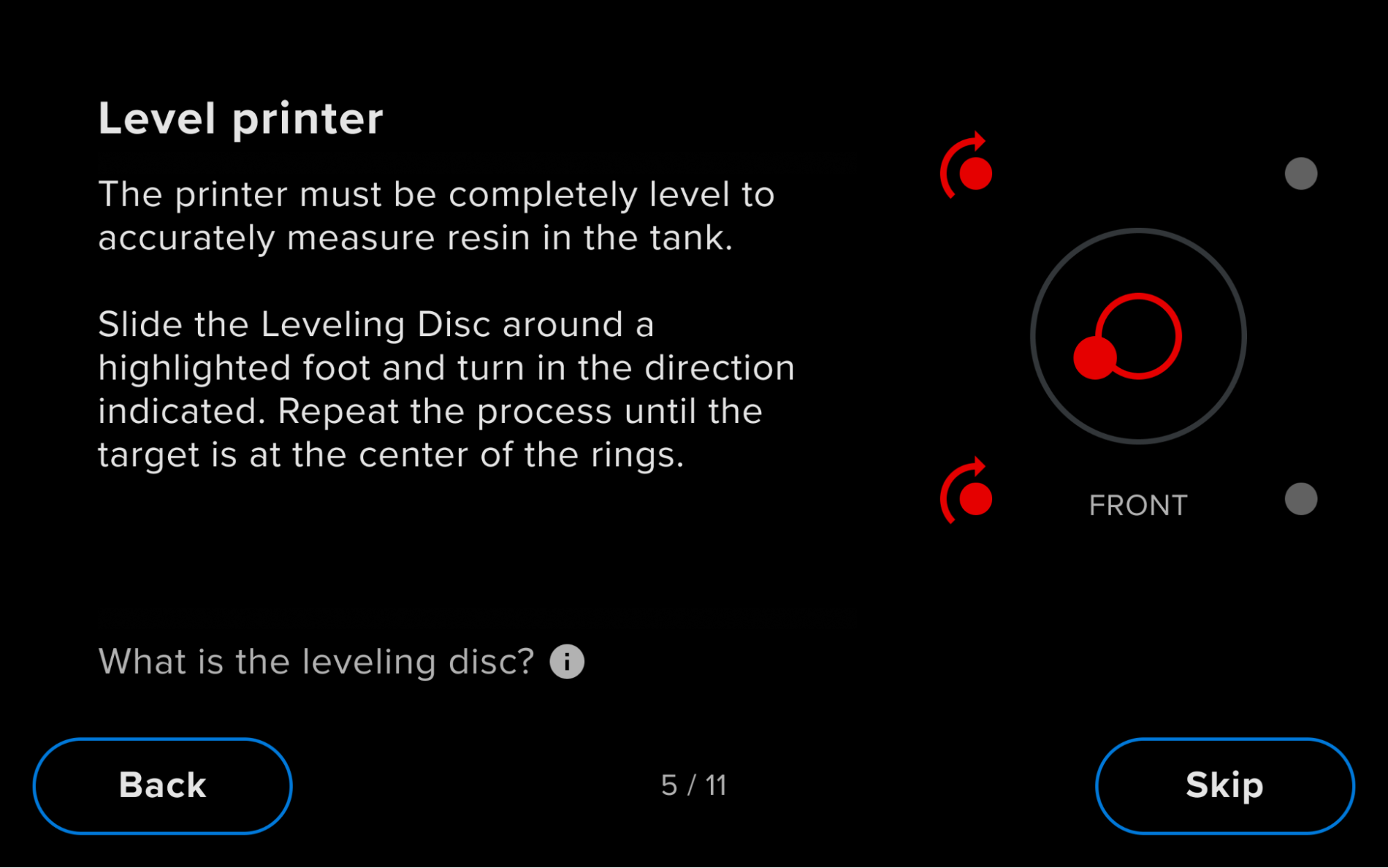 Prompt to level printer