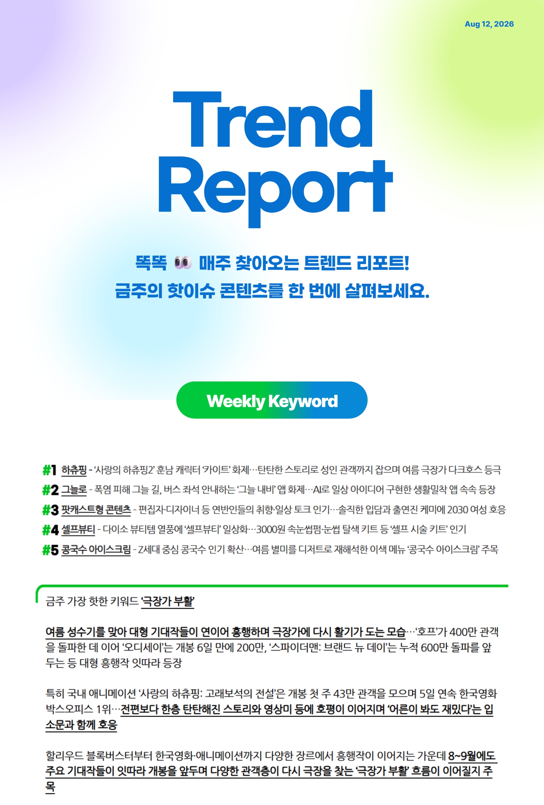 Trend Report Weekly Keyword