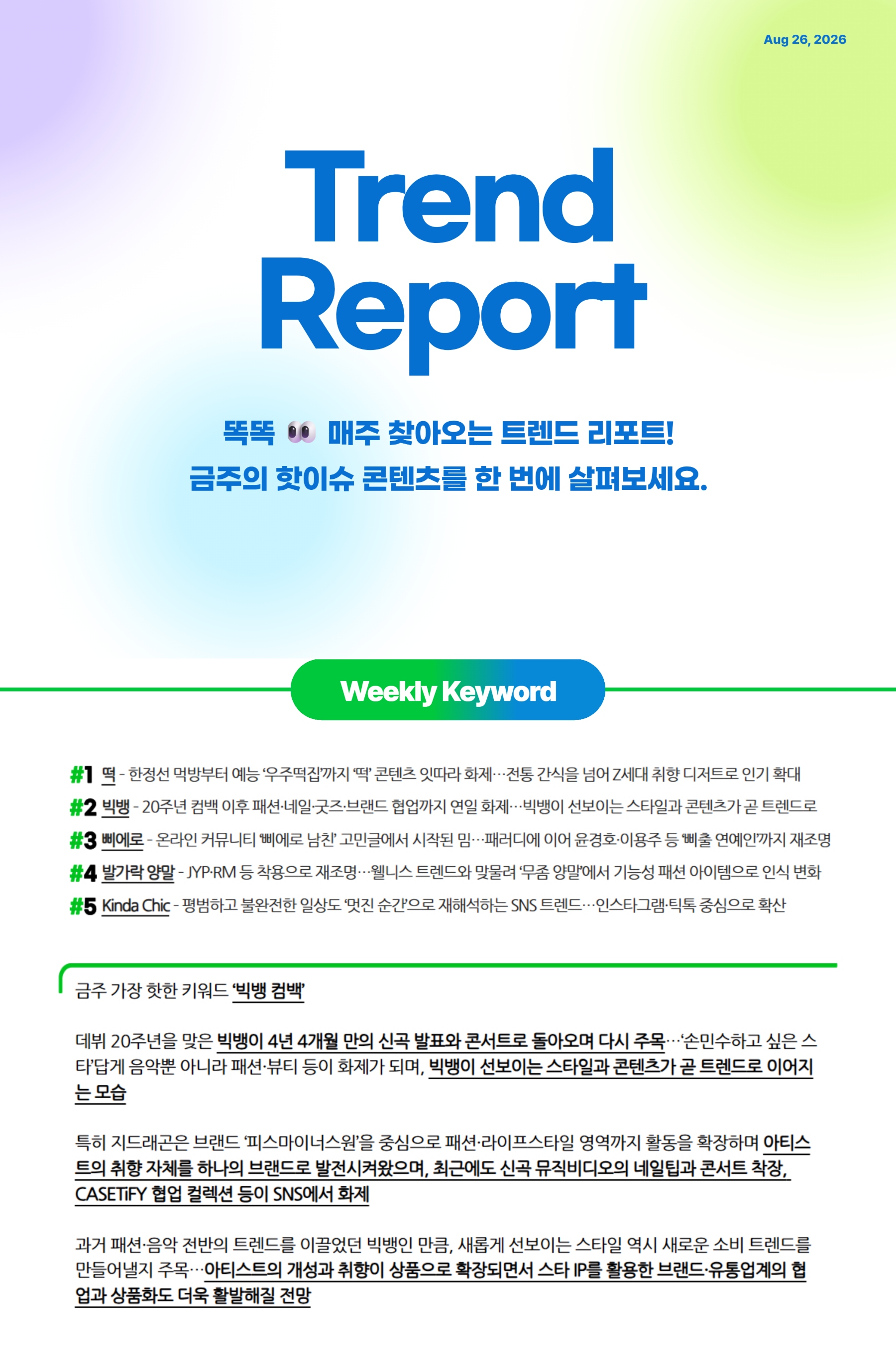 Trend Report Weekly Keyword