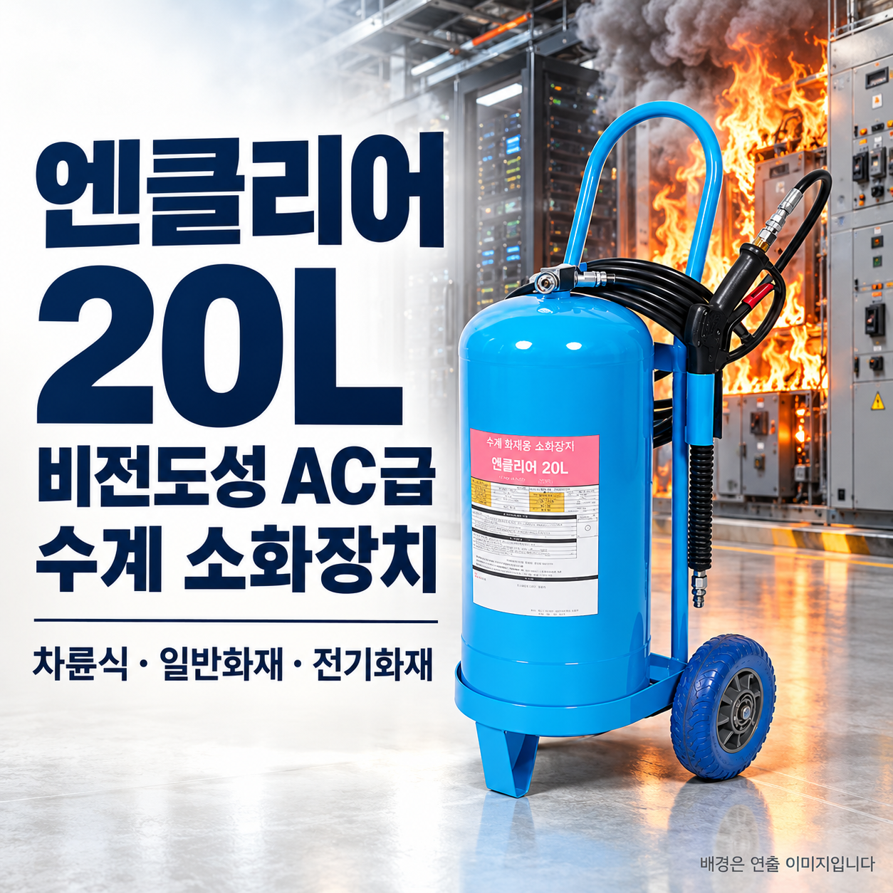 엔클리어 차륜식 소화장치 20L