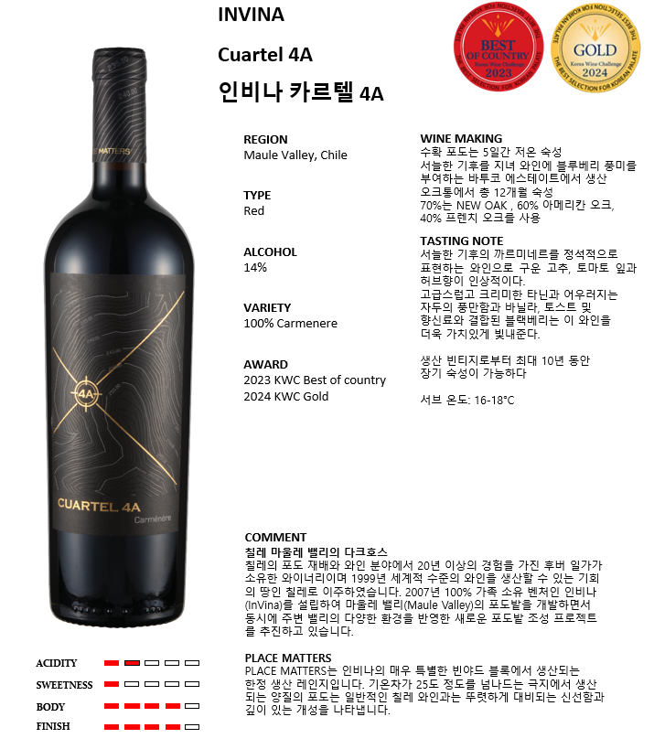 인비나 카르텔 포에이*6 (칠레/드라이/레드)