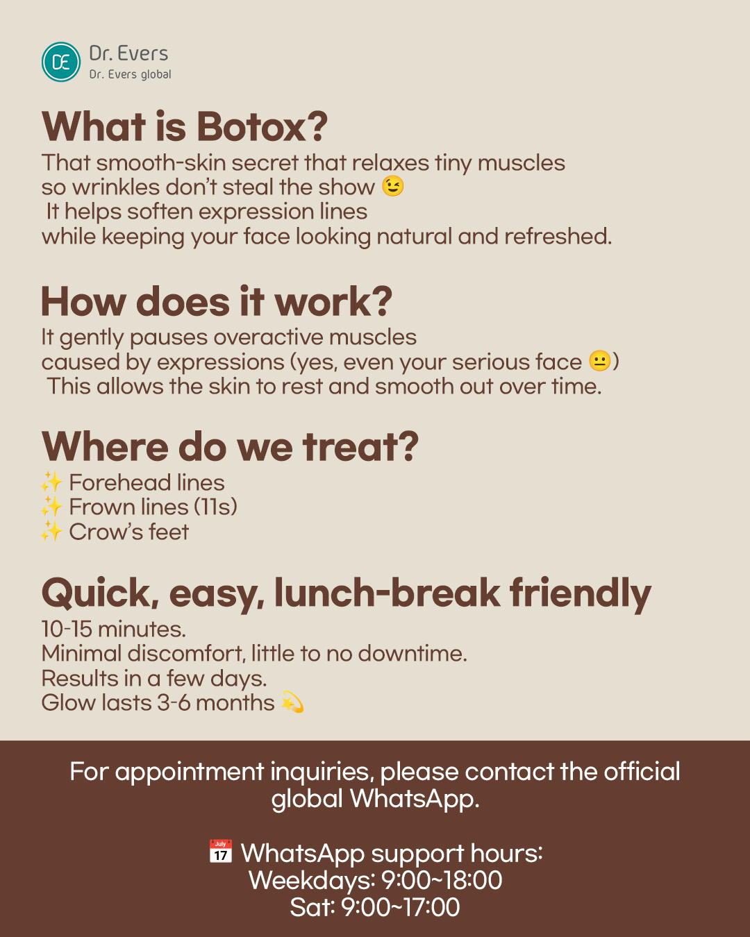 Forehead Botox FAQ, Exercise After Botox, Precautions, Pain, and Duration | Dr.Evers Clinic