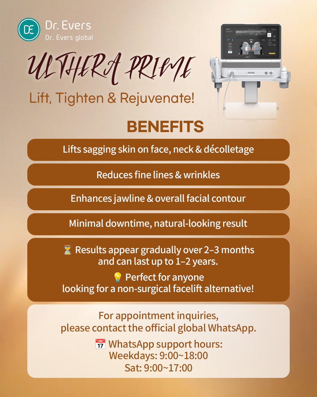 Ultherapy PRIME frequency longevity pain precautions FAQ_Dr. Evers Clinic