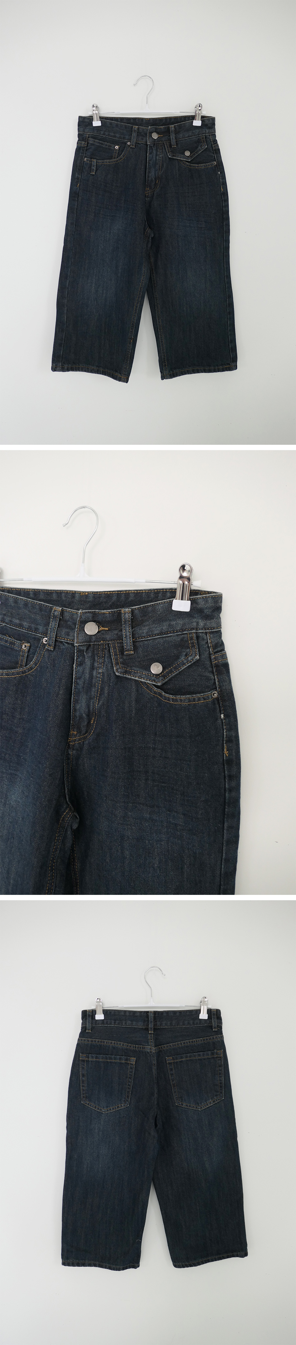 flap pocket capri denim
