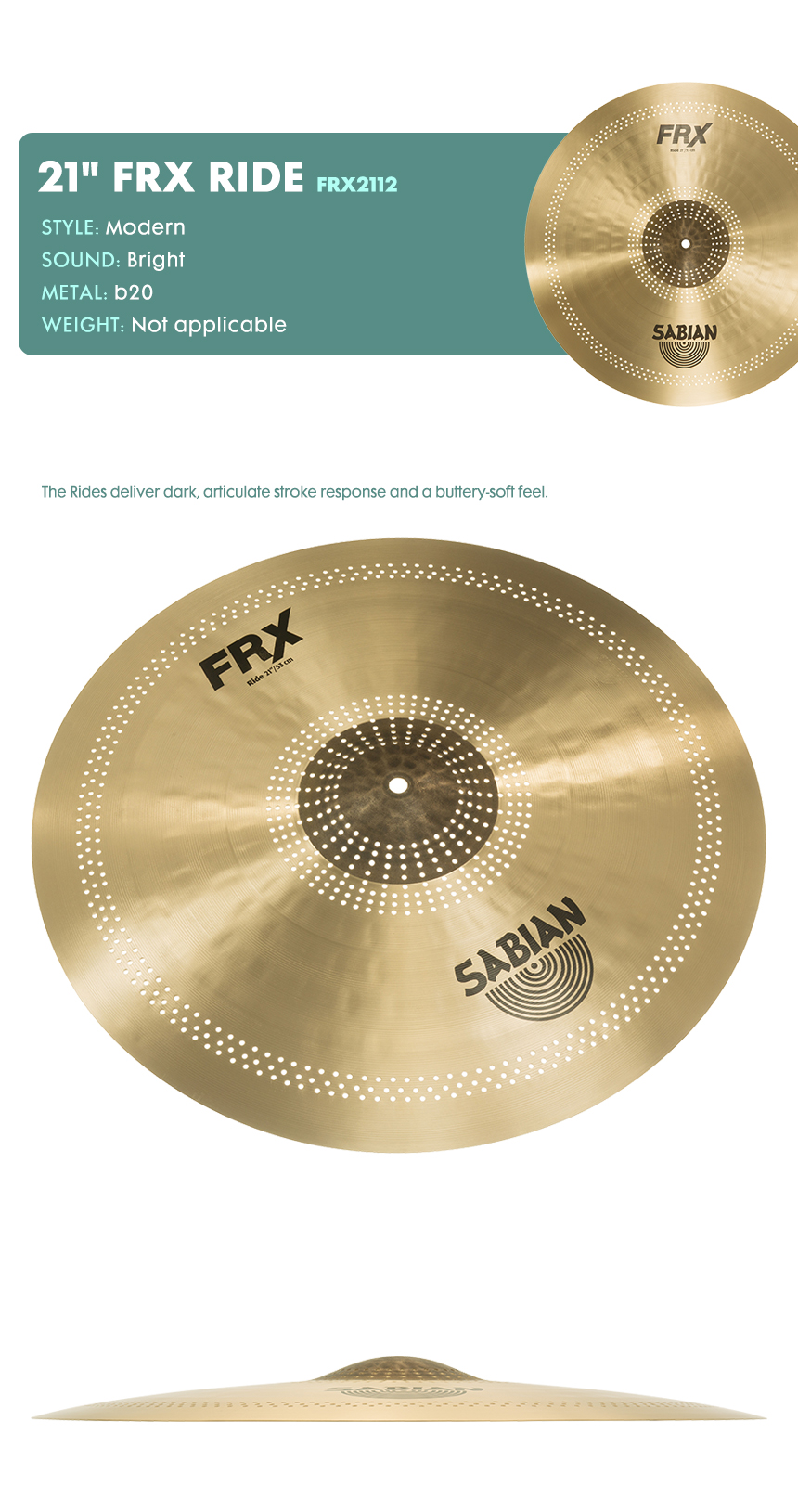 SABIAN 사비안 심벌라이드21인치 CYMBAL 21" FRX RIDE FRX2112 (632909)