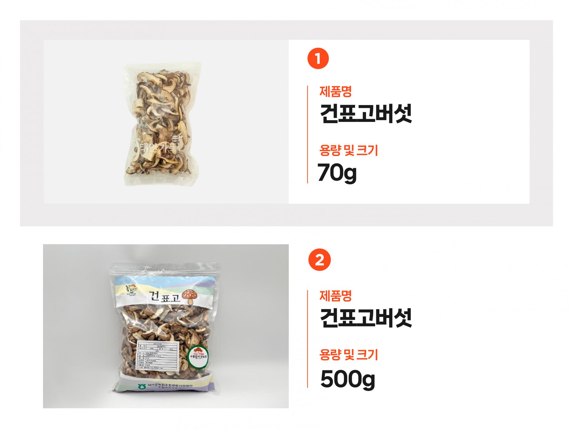 태안 건표고버섯 슬라이스