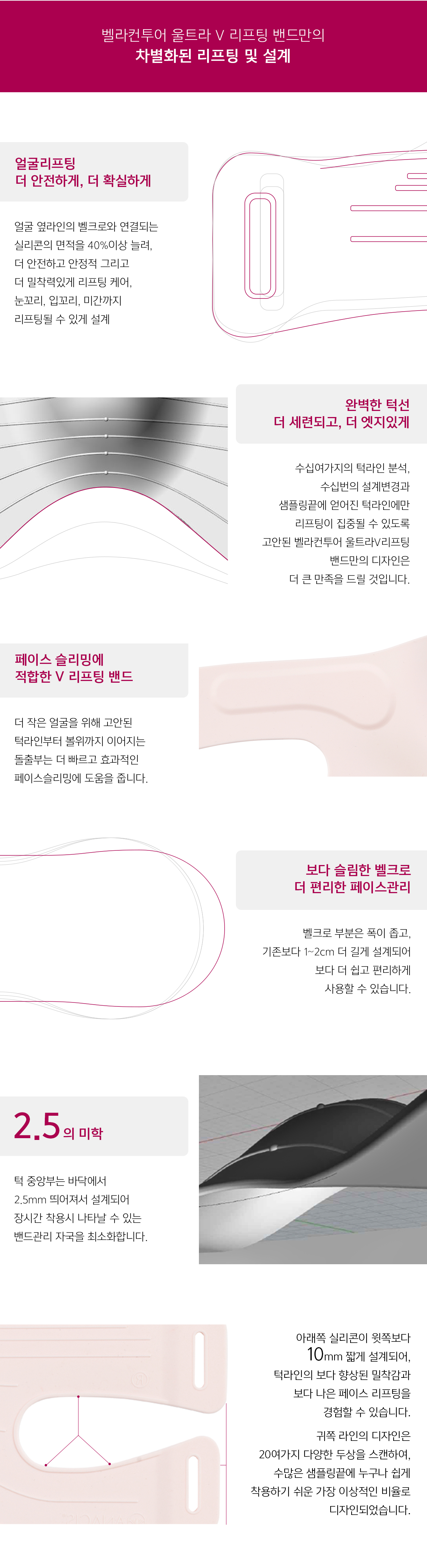 벨라컨투어 울트라 V 리프팅 밴드 윤곽관리 얼굴 타이트닝