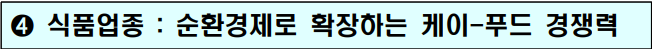 4. 식품업종 : 순환경제로 확장하는 케이-푸드 경쟁력