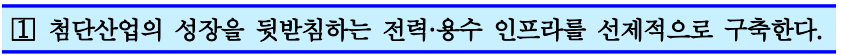 1.첨단산업의 성장을 뒷받침하는 전력·용수 인프라를 선제적으로 구축한다.