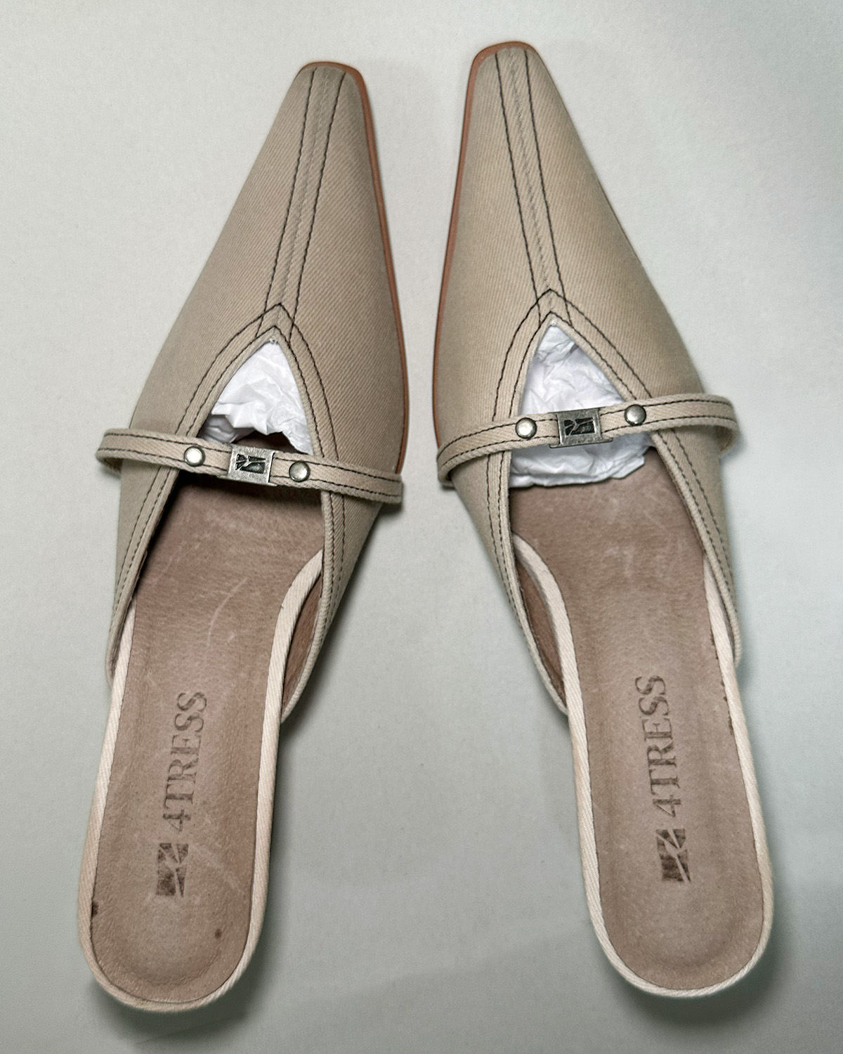 WAXED MULES 01 BEIGE | Refurb | Size 245
